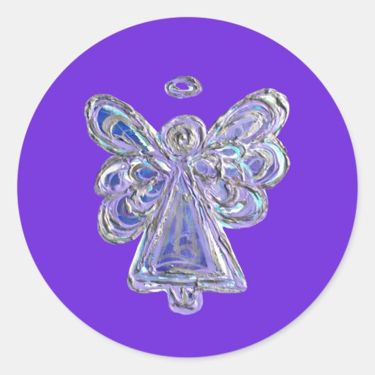 Paarse Guardian Angel Art Decal Stickers (Voorkant)