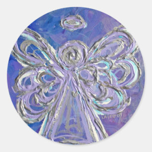 Paarse Guardian Angel Art Decal Stickers