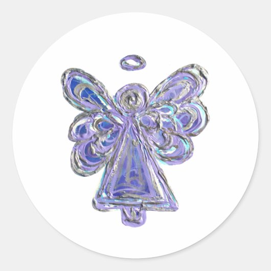 Paarse Guardian Angel Art Decal Stickers (Voorkant)