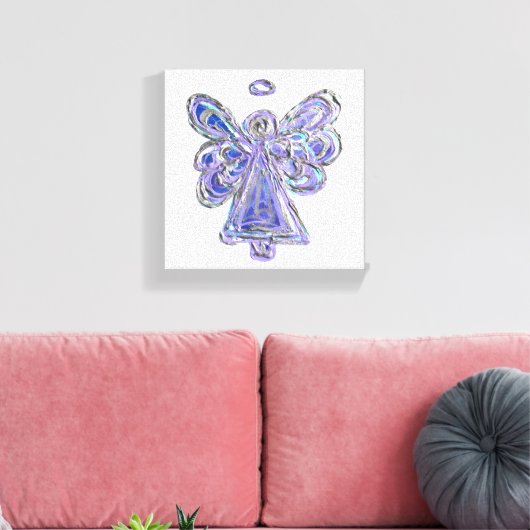 Paarse Guardian Angel Art Wrapped Canvas schildere (Insitu (Woonkamer))