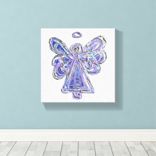 Paarse Guardian Angel Art Wrapped Canvas schildere (Insitu (Houten vloer))