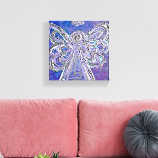 Paarse Guardian Angel Art Wrapped Canvas schildere (Insitu (Woonkamer))