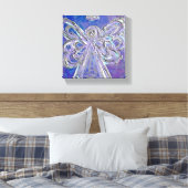 Paarse Guardian Angel Art Wrapped Canvas schildere (Insitu (Slaapkamer))