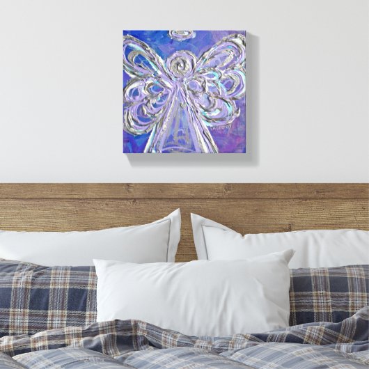 Paarse Guardian Angel Art Wrapped Canvas schildere (Insitu (Slaapkamer))