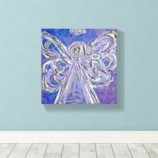 Paarse Guardian Angel Art Wrapped Canvas schildere (Insitu (Houten vloer))