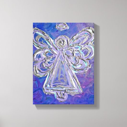 Paarse Guardian Angel Art Wrapped Canvas schildere Afdruk (Voorkant)