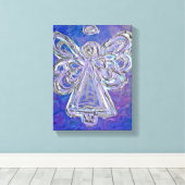 Paarse Guardian Angel Art Wrapped Canvas schildere Afdruk (Insitu (Houten vloer))