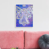 Paarse Guardian Angel Art Wrapped Canvas schildere Afdruk (Insitu (Woonkamer))