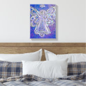 Paarse Guardian Angel Art Wrapped Canvas schildere Afdruk (Insitu (Slaapkamer))