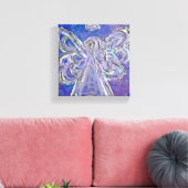 Paarse Guardian Angel Art Wrapped Canvas schildere Afdruk (Insitu (Woonkamer))