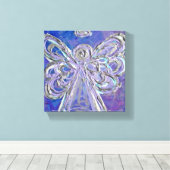 Paarse Guardian Angel Art Wrapped Canvas schildere Afdruk (Insitu (Houten vloer))