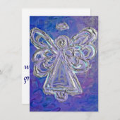 Paarse Guardian Angel Custom Invitation of Invitat Kaart (Voorkant / Achterkant)