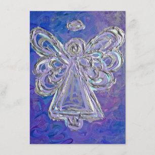 Paarse Guardian Angel Custom Invitation of Invitat Kaart