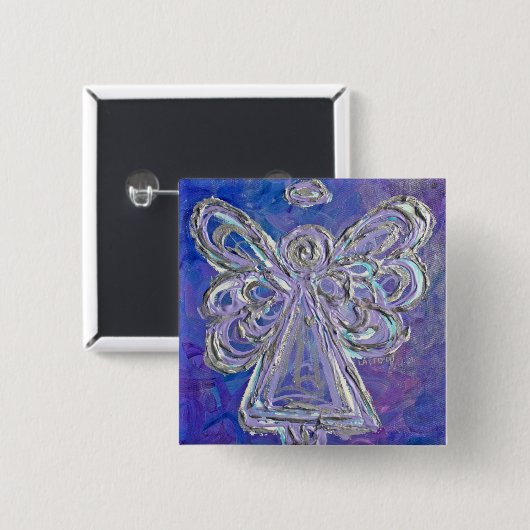 Paarse Guardian Angel Custom Vakantie Button Pin (Voorkant /achterkant)
