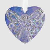 Paarse Guardian Angel Gift Holiday Ornament (achterkant)