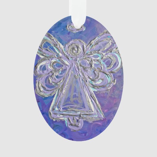 Paarse Guardian Angel Gift Holiday Ornament (voorkant)