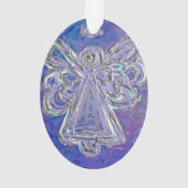 Paarse Guardian Angel Gift Holiday Ornament (achterkant)