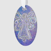 Paarse Guardian Angel Gift Holiday Ornament (voorkant)