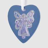 Paarse Guardian Engel Kerst Hanger Ornament (voorkant)