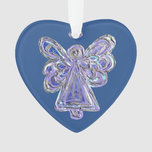 Paarse Guardian Engel Kerst Hanger Ornament (voorkant)
