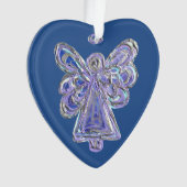 Paarse Guardian Engel Kerst Hanger Ornament (voorkant)