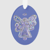 Paarse Guardian Engel Kerst Hanger Ornament (achterkant)