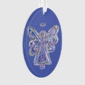 Paarse Guardian Engel Kerst Hanger Ornament (voorkant)