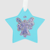 Paarse Guardian Engel Kerst Hanger Ornamenten (achterkant)