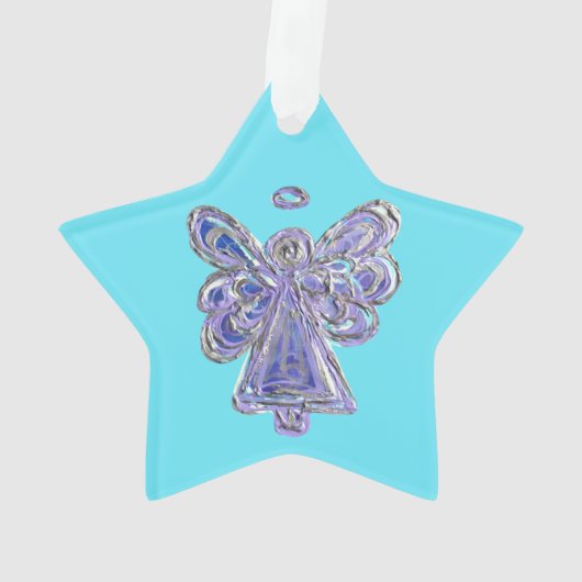 Paarse Guardian Engel Kerst Hanger Ornamenten (achterkant)