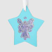 Paarse Guardian Engel Kerst Hanger Ornamenten (voorkant)