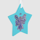 Paarse Guardian Engel Kerst Hanger Ornamenten (voorkant)
