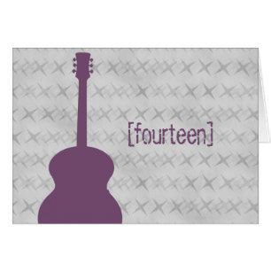 Paarse Guitar Grunge Table Number Kaart