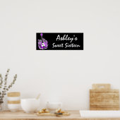 Paarse Guitar Rock Star Sweet 16 Banner Poster (Keuken)