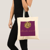 Paarse Gulden Zonnebloem Persoonlijke naam Monogra Tote Bag (Voorkant (product))