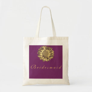 Paarse Gulden Zonnebloem Persoonlijke naam Monogra Tote Bag