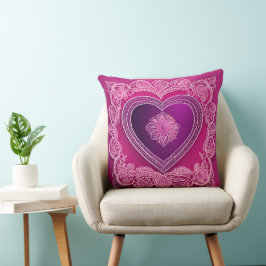 Paarse Gummy Heart AI-kunst Kussen