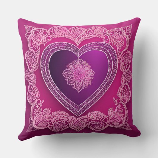 Paarse Gummy Heart AI-kunst Kussen (Achterkant)