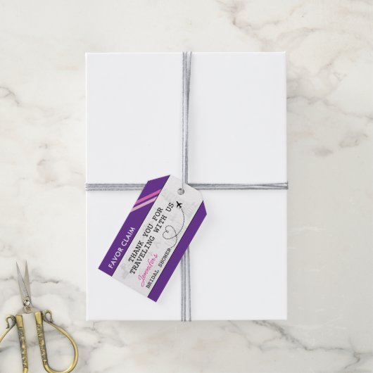 Paarse gunst Claim Vrijgezellenfeest Cadeaulabel (Met Touw)