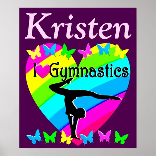  PAARSE GYMNASTICS HOUDEN VAN PERSONALISEERD POSTE POSTER (Voorkant)