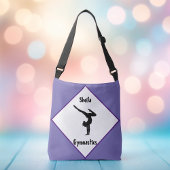 Paarse gymnastiek Gepersonaliseerd Crossbody Tas