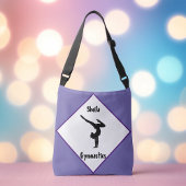 Paarse gymnastiek Gepersonaliseerd Crossbody Tas