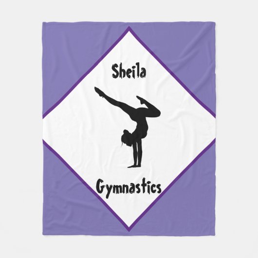 Paarse gymnastiek Gepersonaliseerd Fleece Deken (Voorkant)
