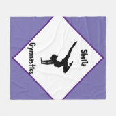 Paarse gymnastiek Gepersonaliseerd Fleece Deken (Voorkant (Horizontaal))