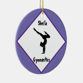 Paarse gymnastiek Gepersonaliseerd Keramisch Ornament (Rechts)