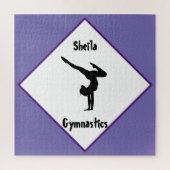 Paarse gymnastiek Gepersonaliseerd Legpuzzel (Verticaal)