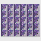 Paarse Gymnastiek Gift Wrapping Paper Balance Beam Cadeaupapier (Vlak)