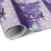 Paarse Gymnastiek Gift Wrapping Paper Balance Beam Cadeaupapier (Rol Hoek)