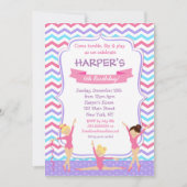 Paarse gymnastiek Gym Birthday Kaart (Voorkant)