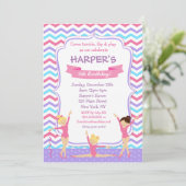 Paarse gymnastiek Gym Birthday Kaart (Staand voorkant)