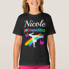  PAARSE GYMNASTIEK MEISJE ONTWERP T-SHIRT